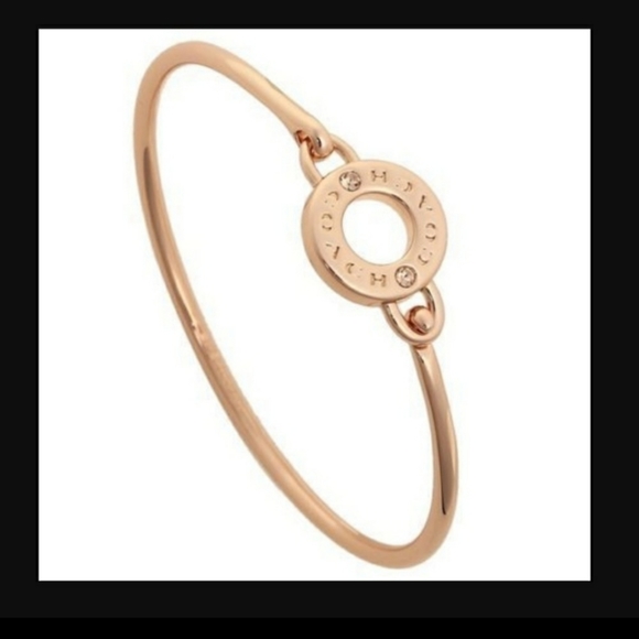 New Coach Gold Open Circle Pave Hook Bangle Bracelet - Picture 4 of 9